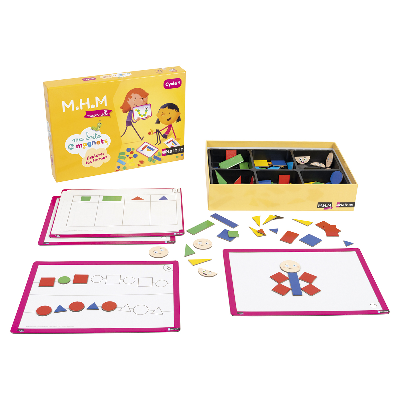 MHM - boîte de magnets - explorer les formes - 4 enfants
