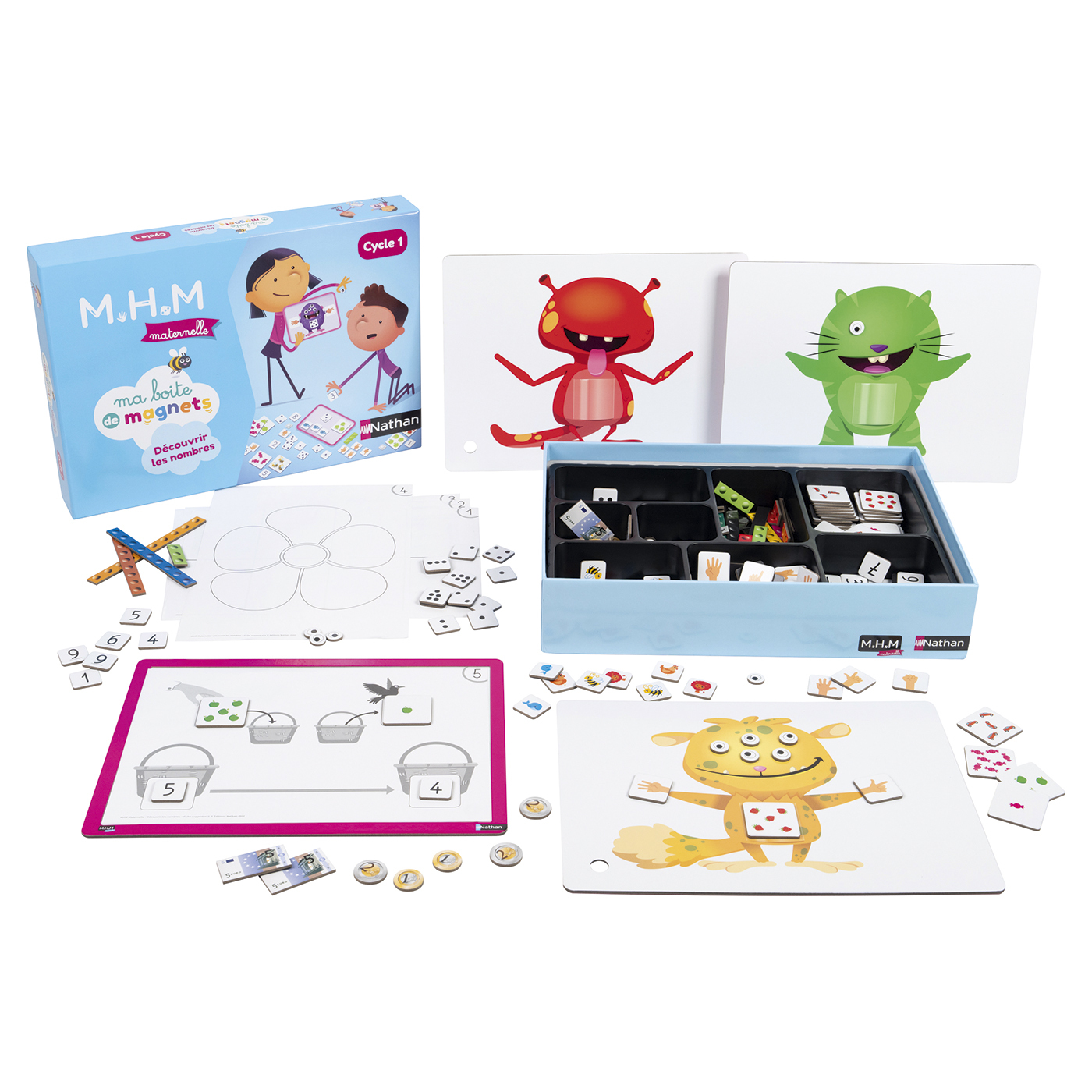 MHM - ma boîte de magnets - découvrir les nombres - 4 enfants