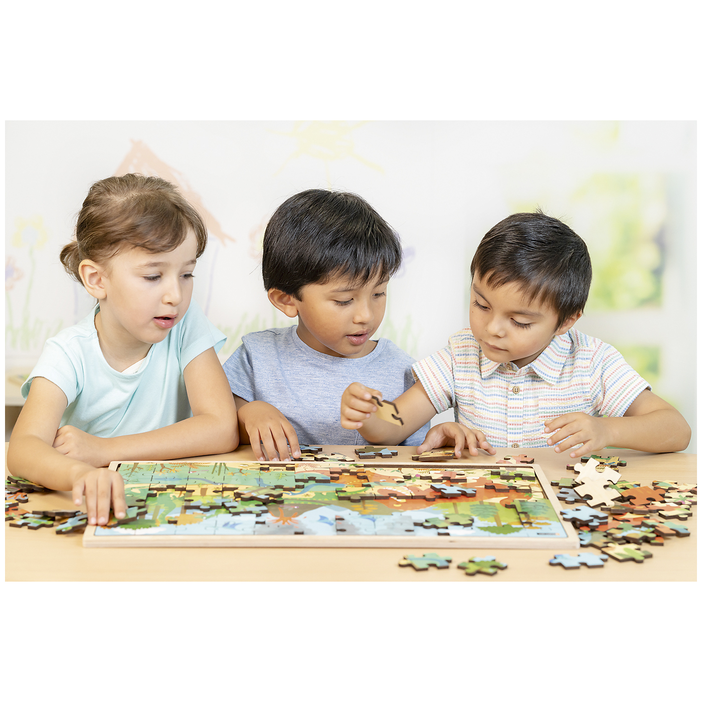 Puzzle bois -les dinosaures (96 p)