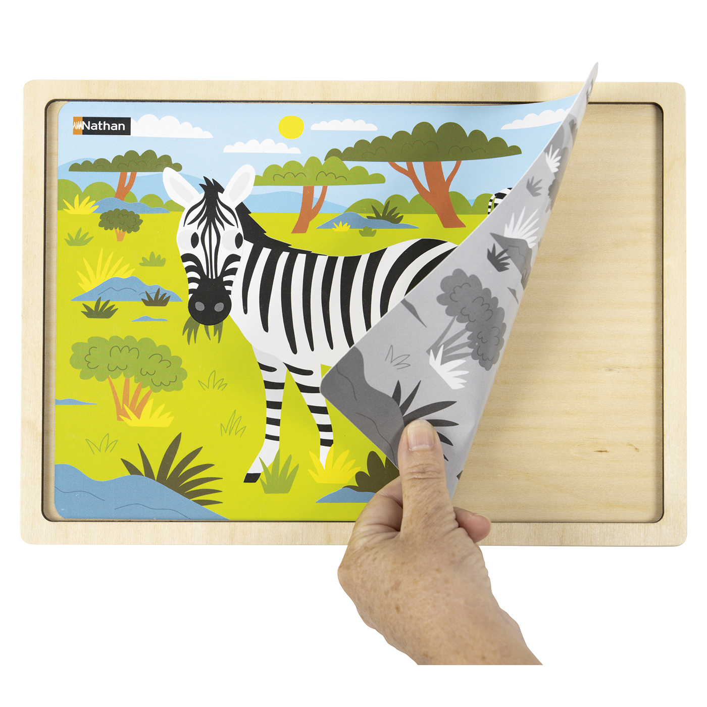 Puzzles bois -les animaux de la savane - 2 puzzles de 18 pces et 2 puzzles 24 pces