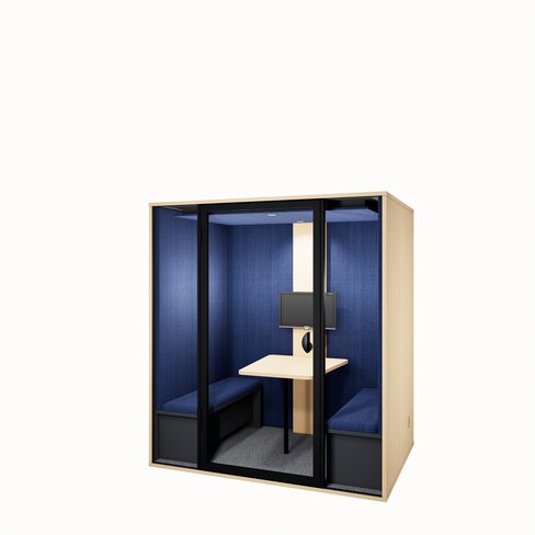Cabine acoustique Cocon - 4 personnes - 1 écran