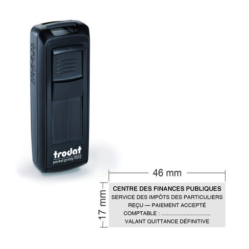 Tampon personnalisé de poche Trodat 9512 Pocket Printy 5 lignes - 46 mm x 17 mm