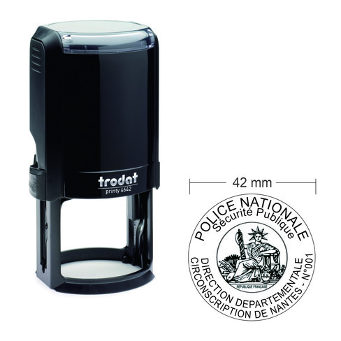 Tampon automatique personnalisé rond cachet officiel Police Printy 4642 - Ø 40 mm