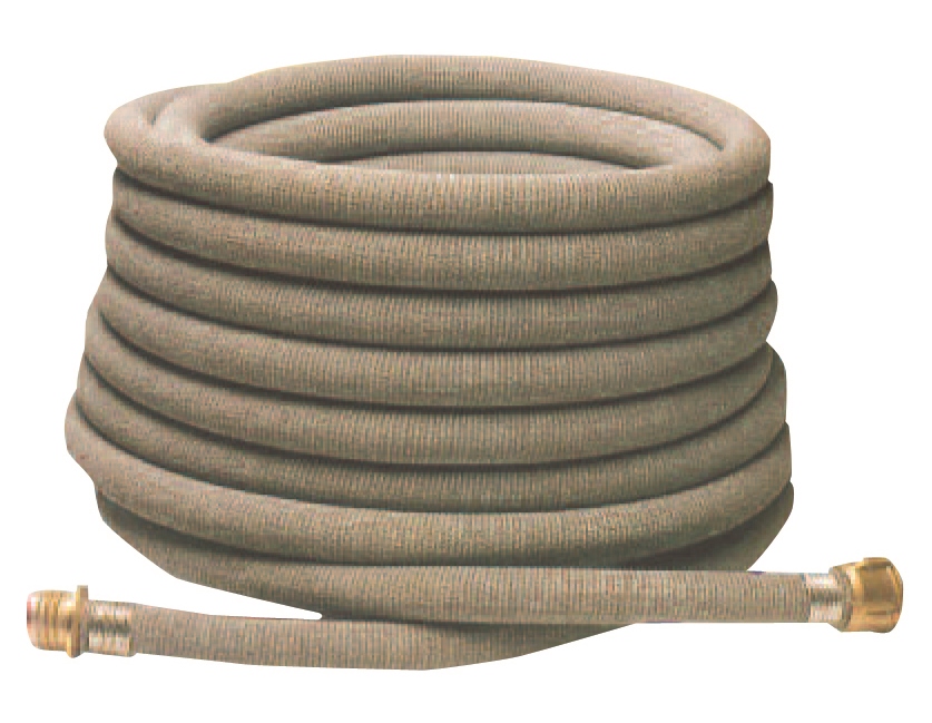Tuyau de refoulement SRV gris 35mm longueur 40m équipé de demi raccords DSP/ALU DN40 DAR 35 Sertis