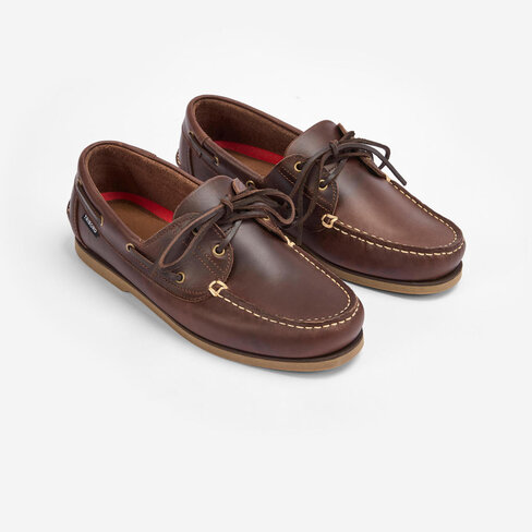 Chaussures bateau SAILING - Decathlon pro - cuir véritable - Marron - taille 47