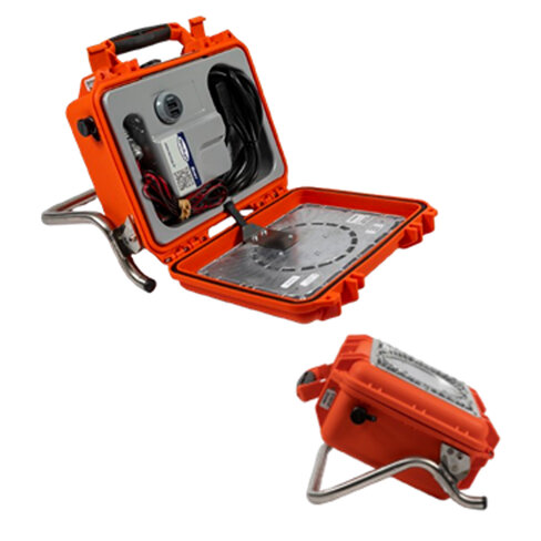 Valise d'éclairage Tecsup Baby large élliptique orange avec chargeur 230v