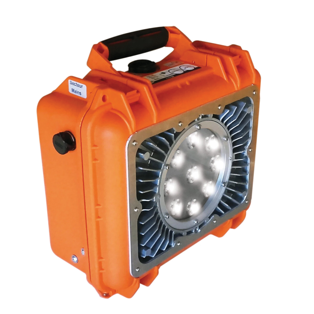Valise d'éclairage Tecsup Baby light large circulaire orange avec chargeur 230v