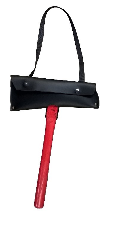 Étui cuir hachette manche bois sangle bandoulière