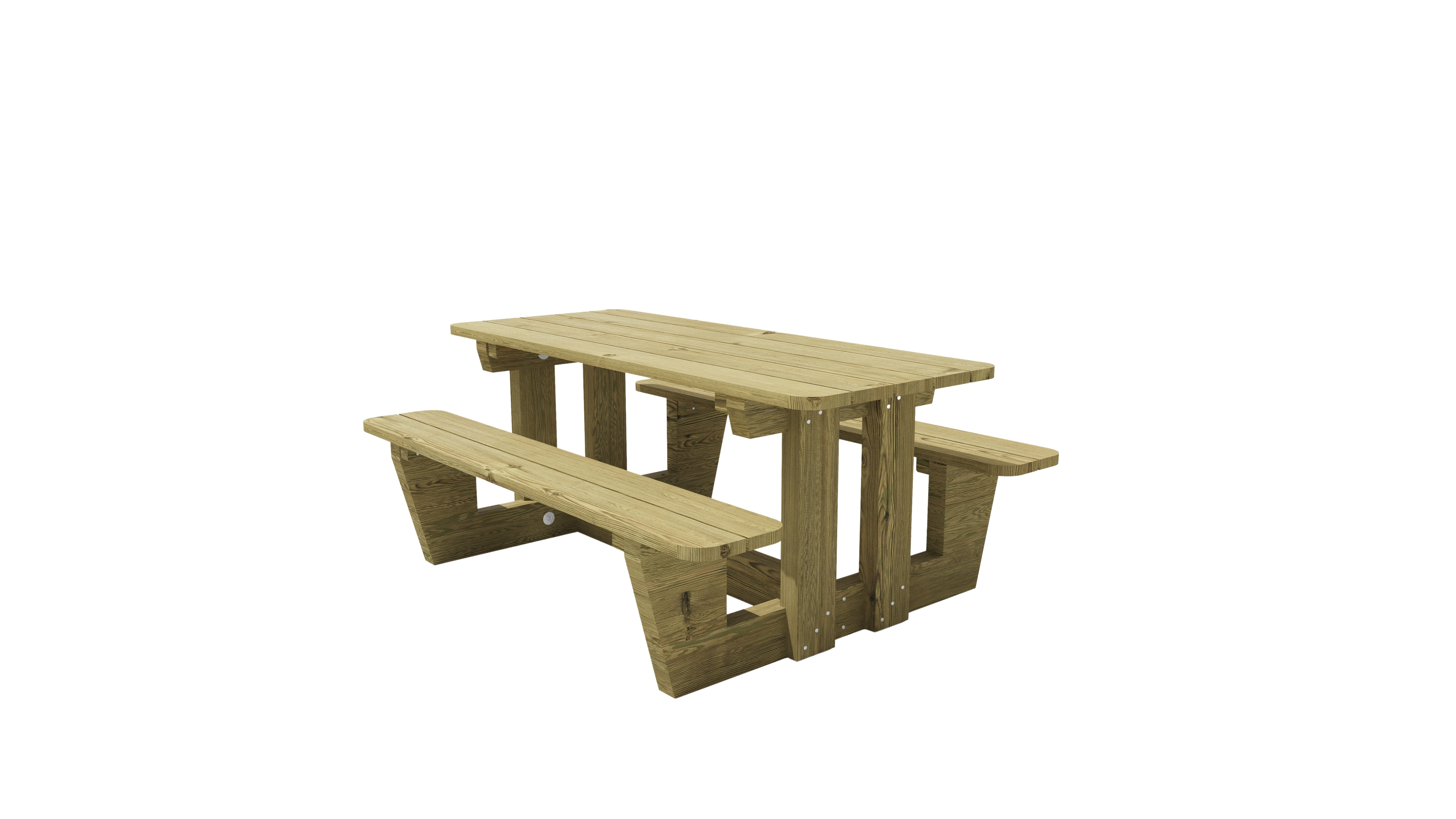 Table élémentaire non coloré Tudi - l. 140 cm - fixation avec kit de scellement - déchargé sous abri