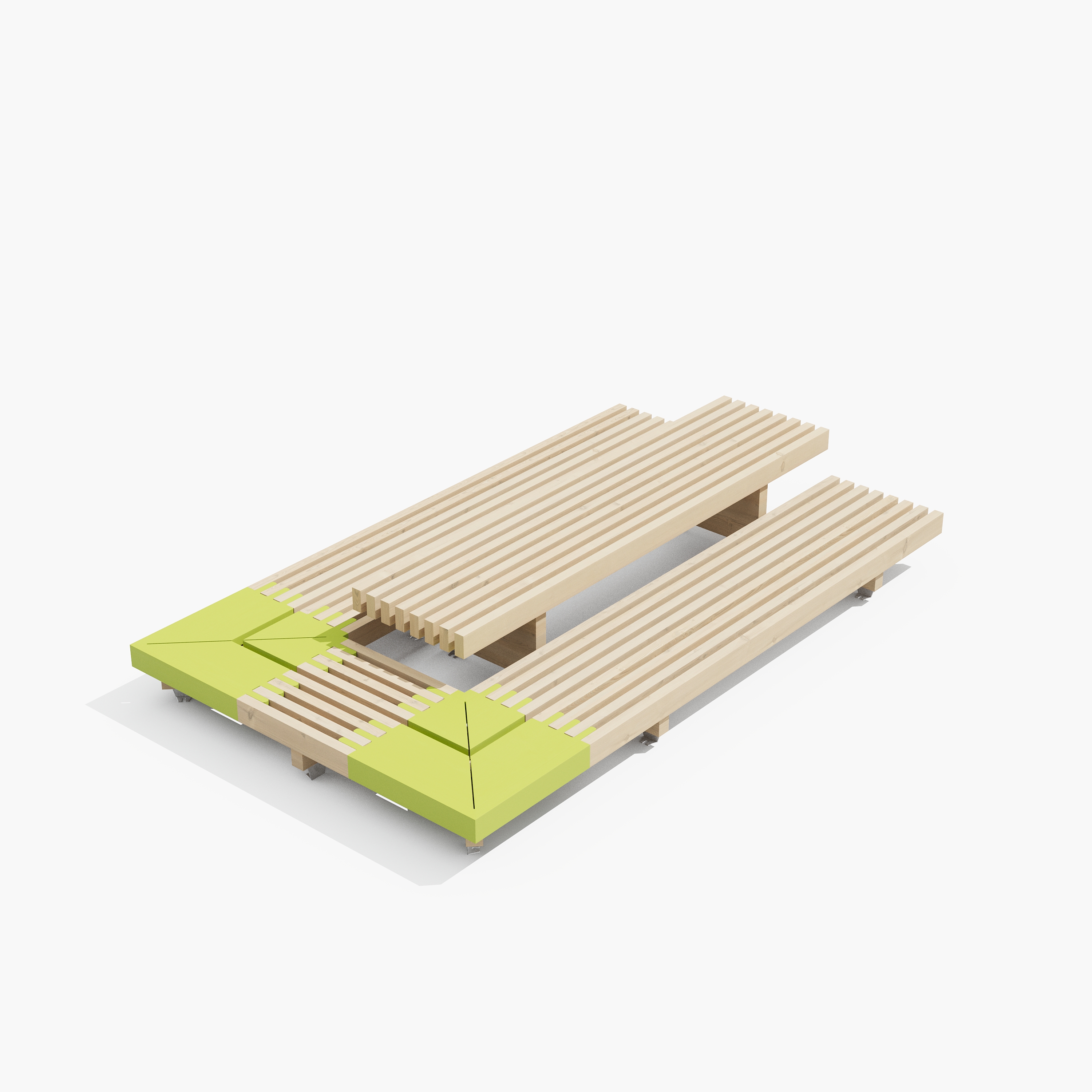 Pack 6 Modulam - pin traité avec jonctions - l. 293 cm - déchargé sous abri
