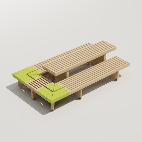 Pack 5 Modulam - pin traité avec jonctions - l. 293 cm - déchargé sous abri