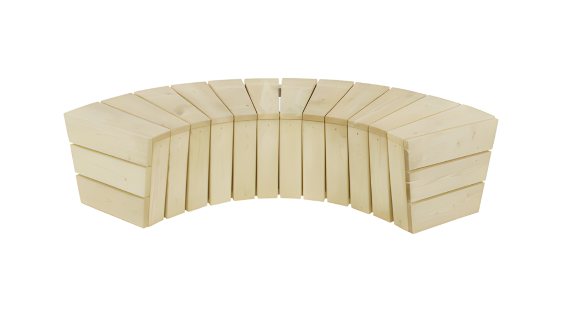 Banc Helios - cintré en robinier - l. 140 cm - fixation avec kit de scellement - déchargé sous abri