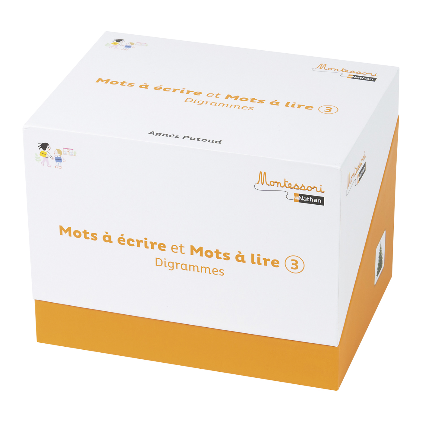 Coffrets mots écrire et mots à lire - digrammes - série orange - Montessori par Nathan