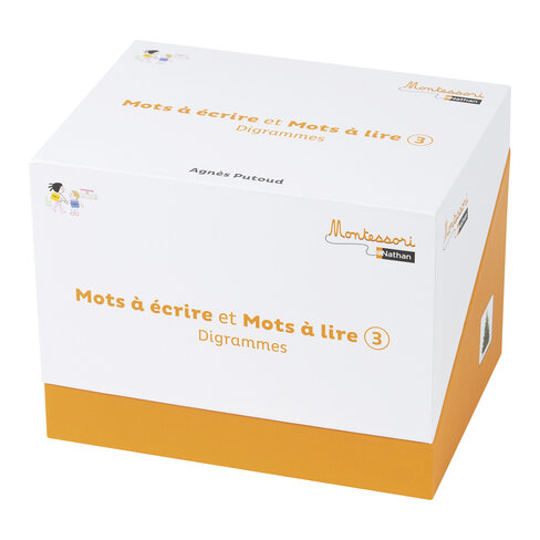 Coffrets mots écrire et mots à lire - digrammes - série orange - Montessori par Nathan