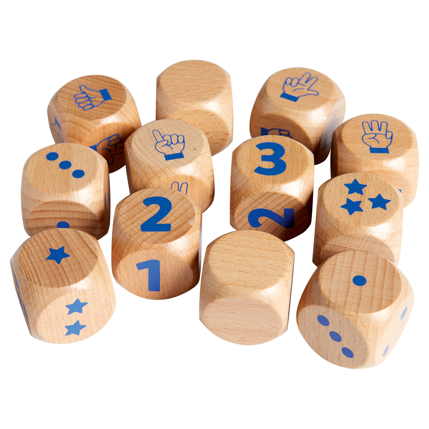Dés de 1 à 3 - lot de 12