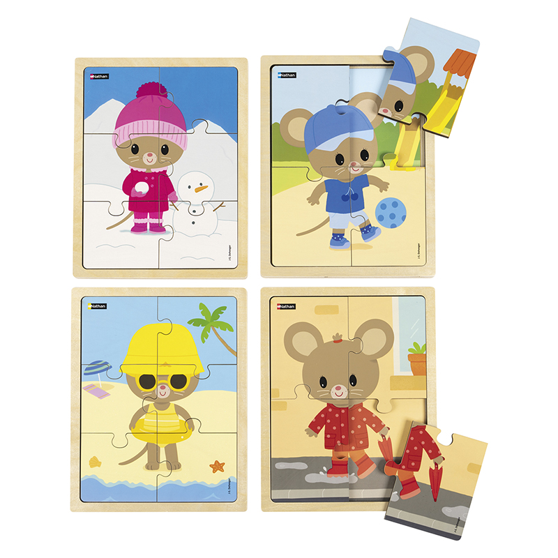 Puzzle bois -puzzles Kimi - les saisons -(4 et 6 p)