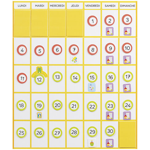 Calendrier magnétique à construire