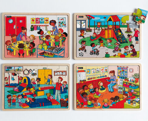 Puzzles bois - ensemble a l'ecole