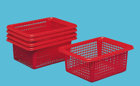 Paniers plastique rouges -lot de 5