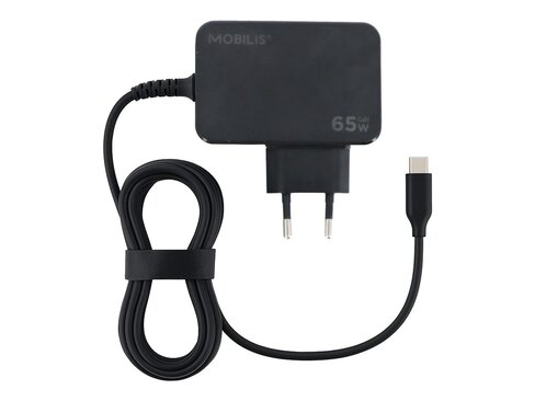 Chargeur PC USB-C Mobilis 65W GaN avec câble 1,8m