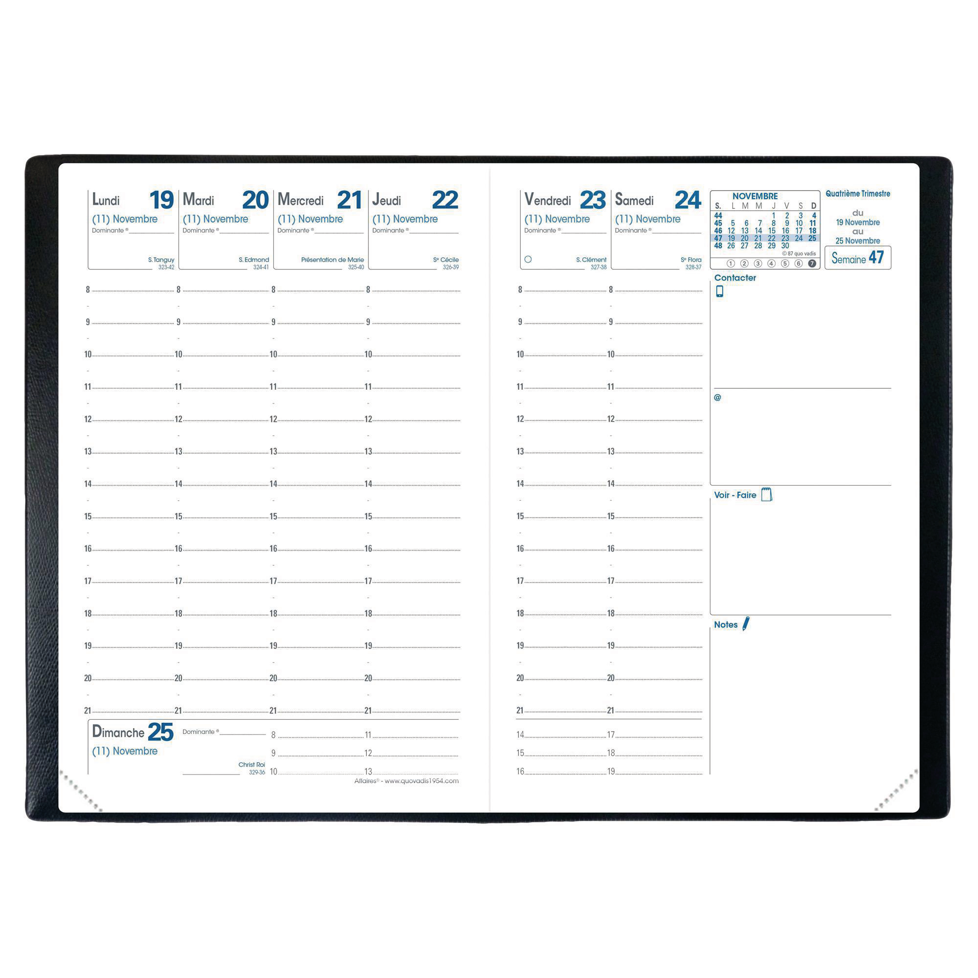 Agenda semainier Impala - 10 x 15 cm - noir