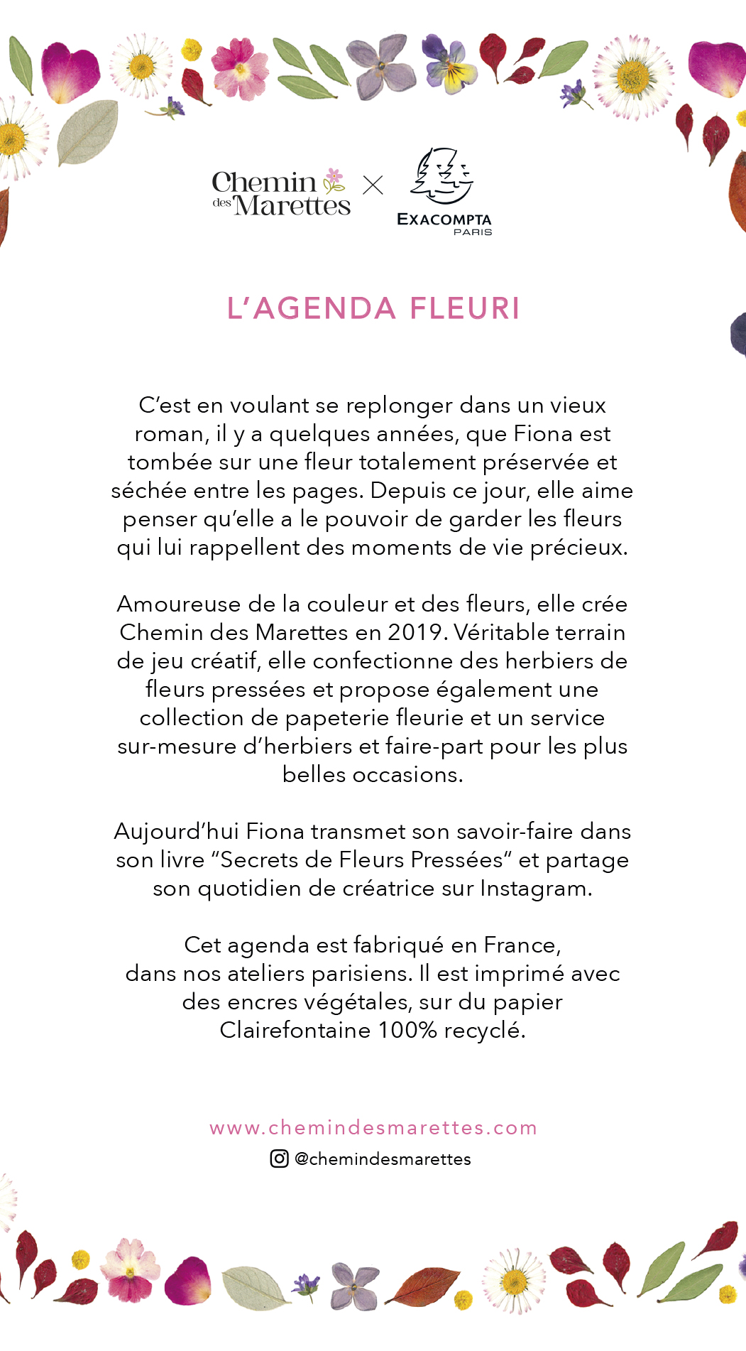 Agenda semainier Exacompta Chemin des Marettes - 2025 9 x 16 cm - ivoire