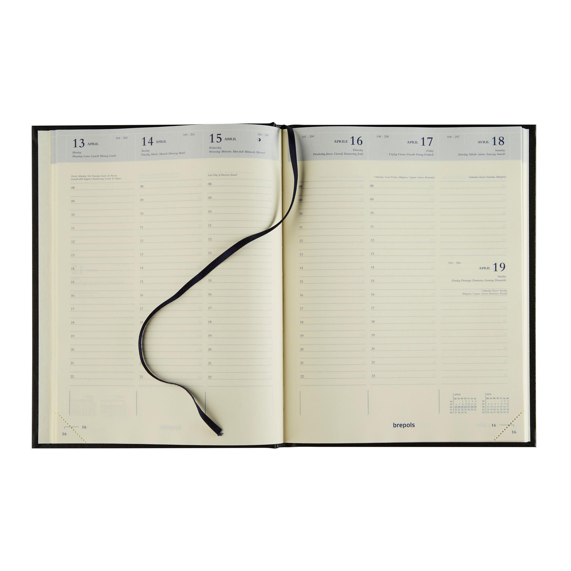Agenda semainier - Brepols -Toile Océan Timing - 17 x 22 cm coloris aléatoire