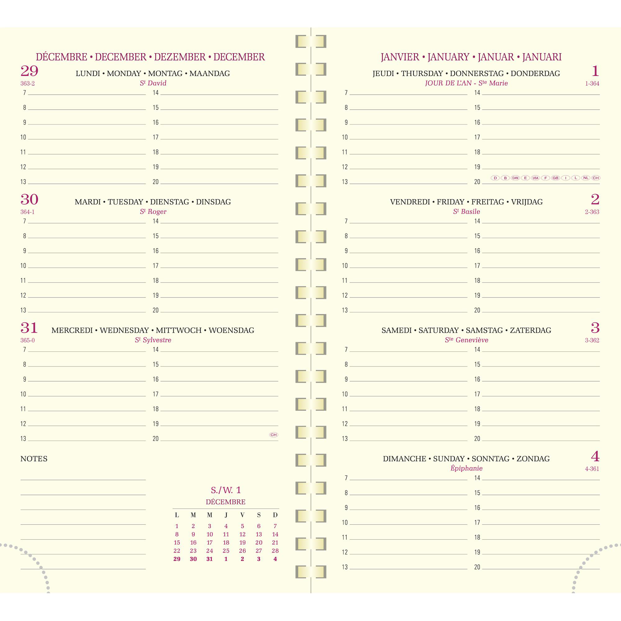 Agenda semainier 2025 Exacompta - 16 x 9 cm - noir