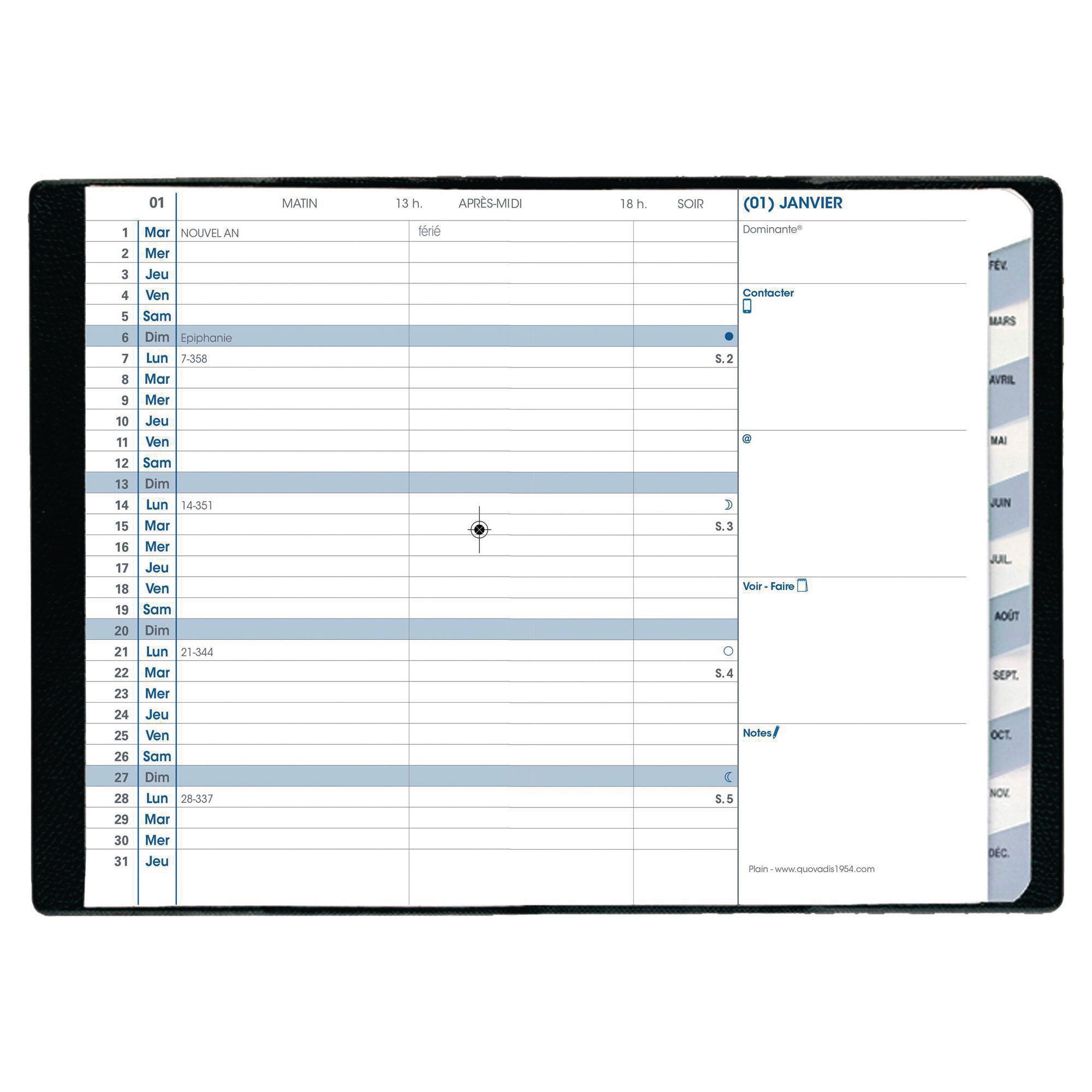 Agenda mensuel Plain Rep Impala - janv/déc - 10 x 15 cm