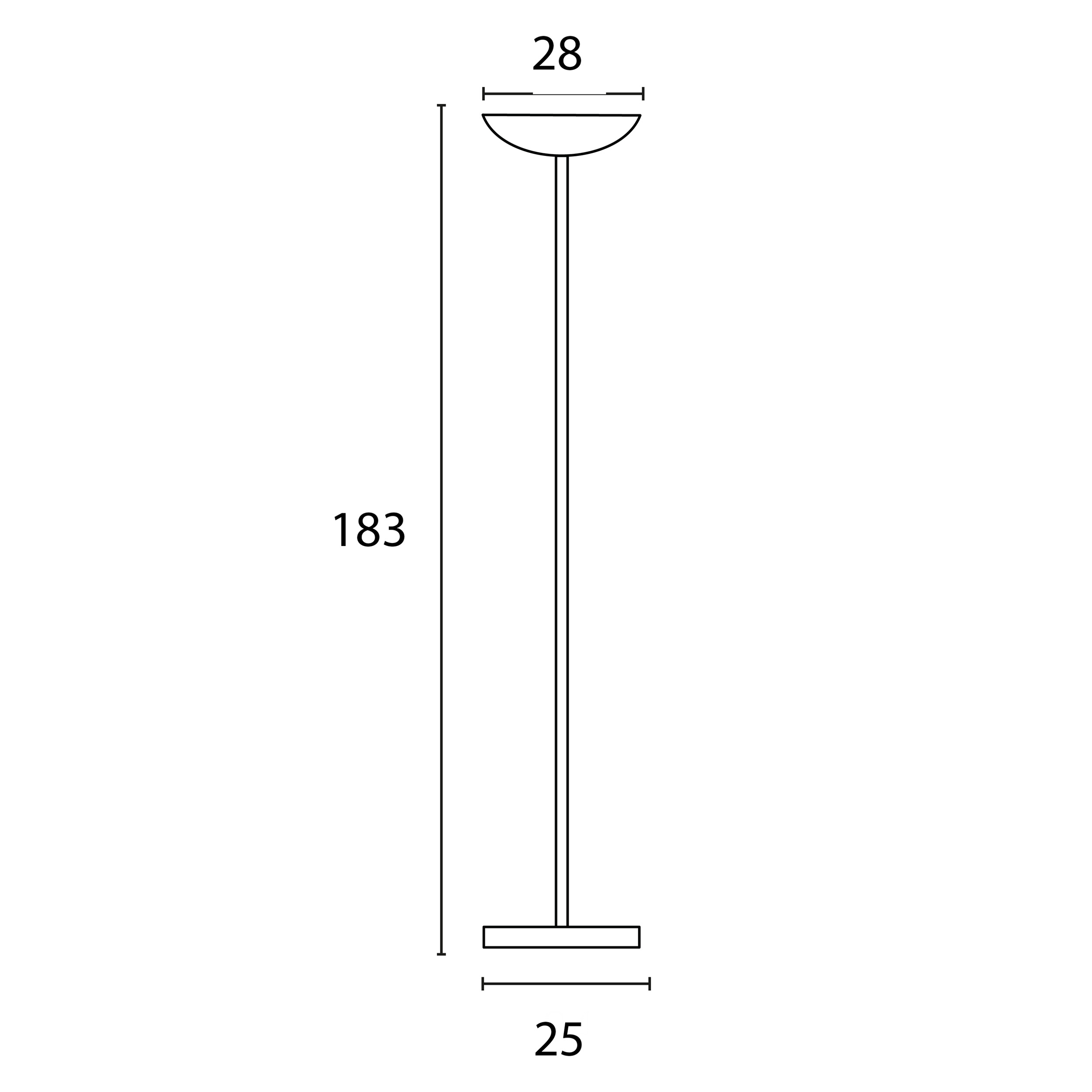 Lampadaire LED First Led droit - gris