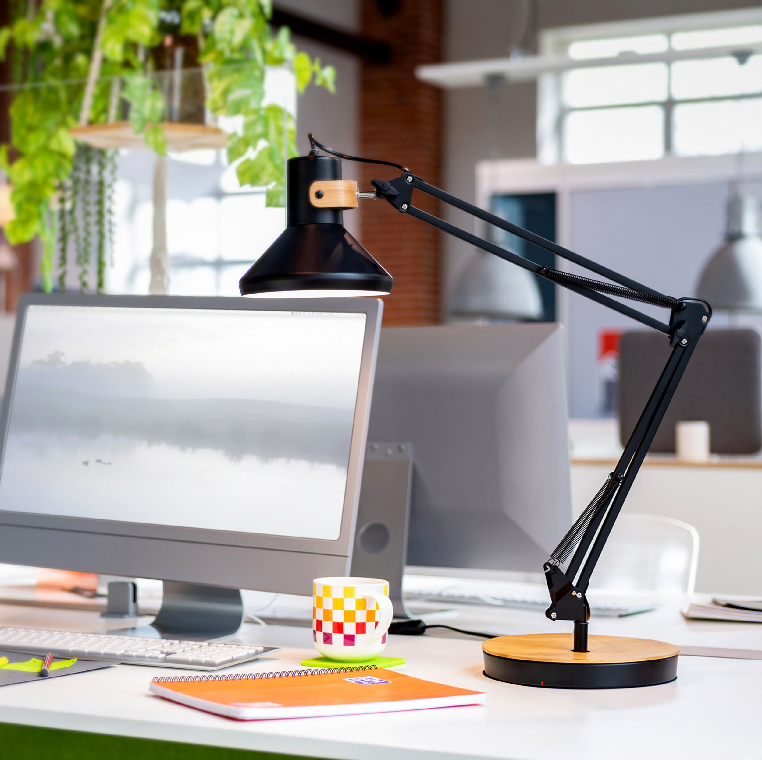 Lampe de bureau LED Baya Bamboo noir
