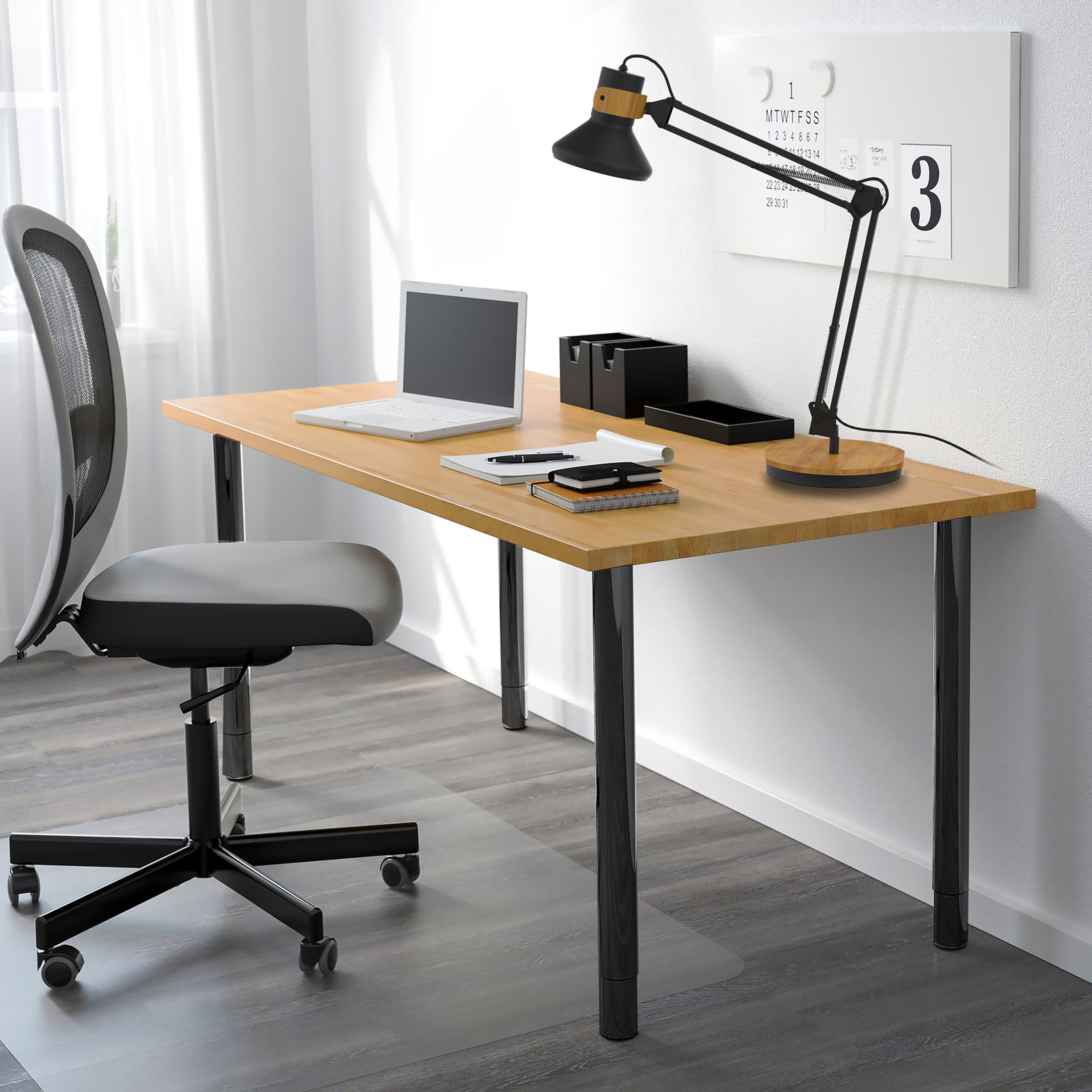 Lampe de bureau LED Baya Bamboo noir