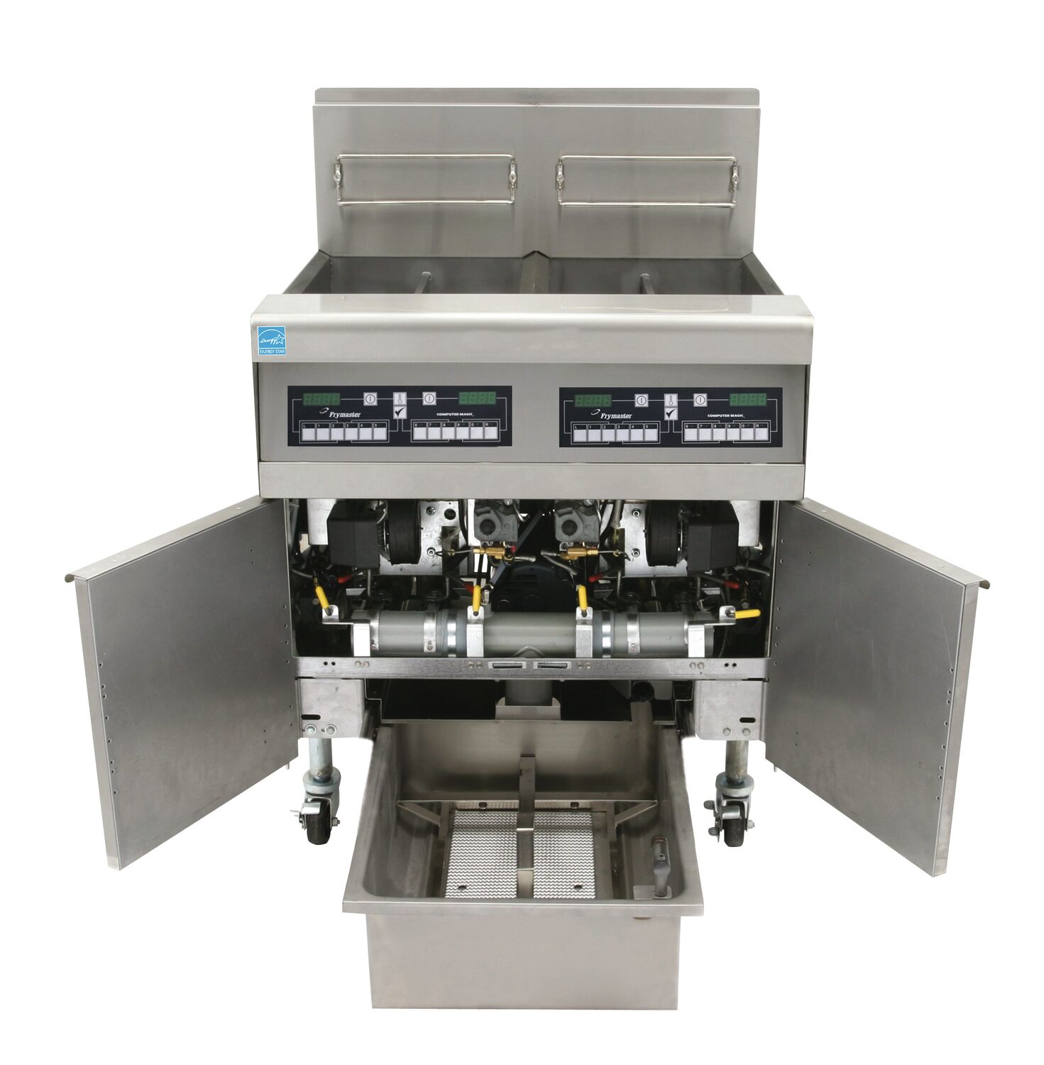 Batterie 2 friteuses gaz haut rendement H55CSC + FOOT PRINT Filtration