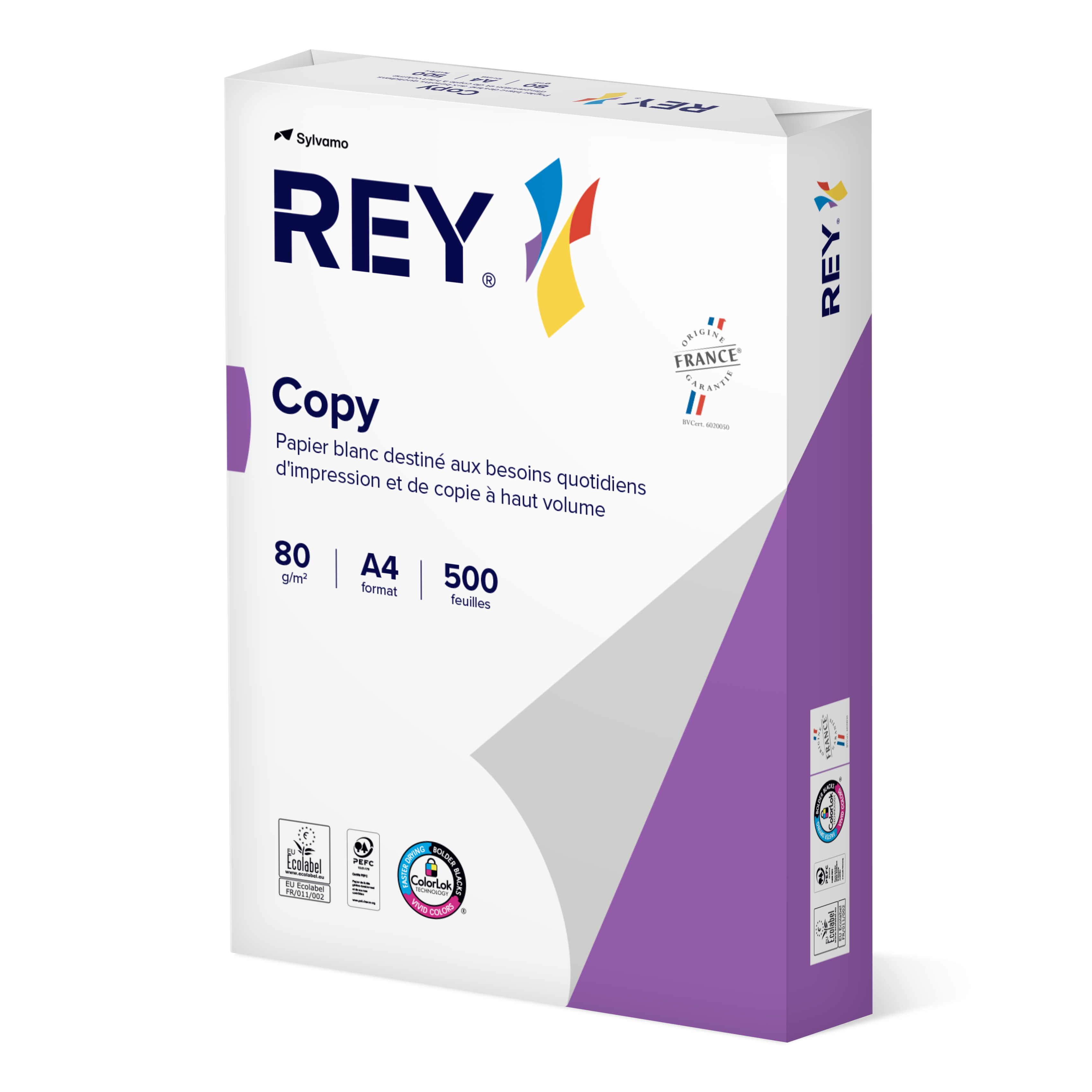 Papier blanc éco resp A4 80 g -153 CIE - Rey Copy - palette 240 ramettes -livré avec manutention