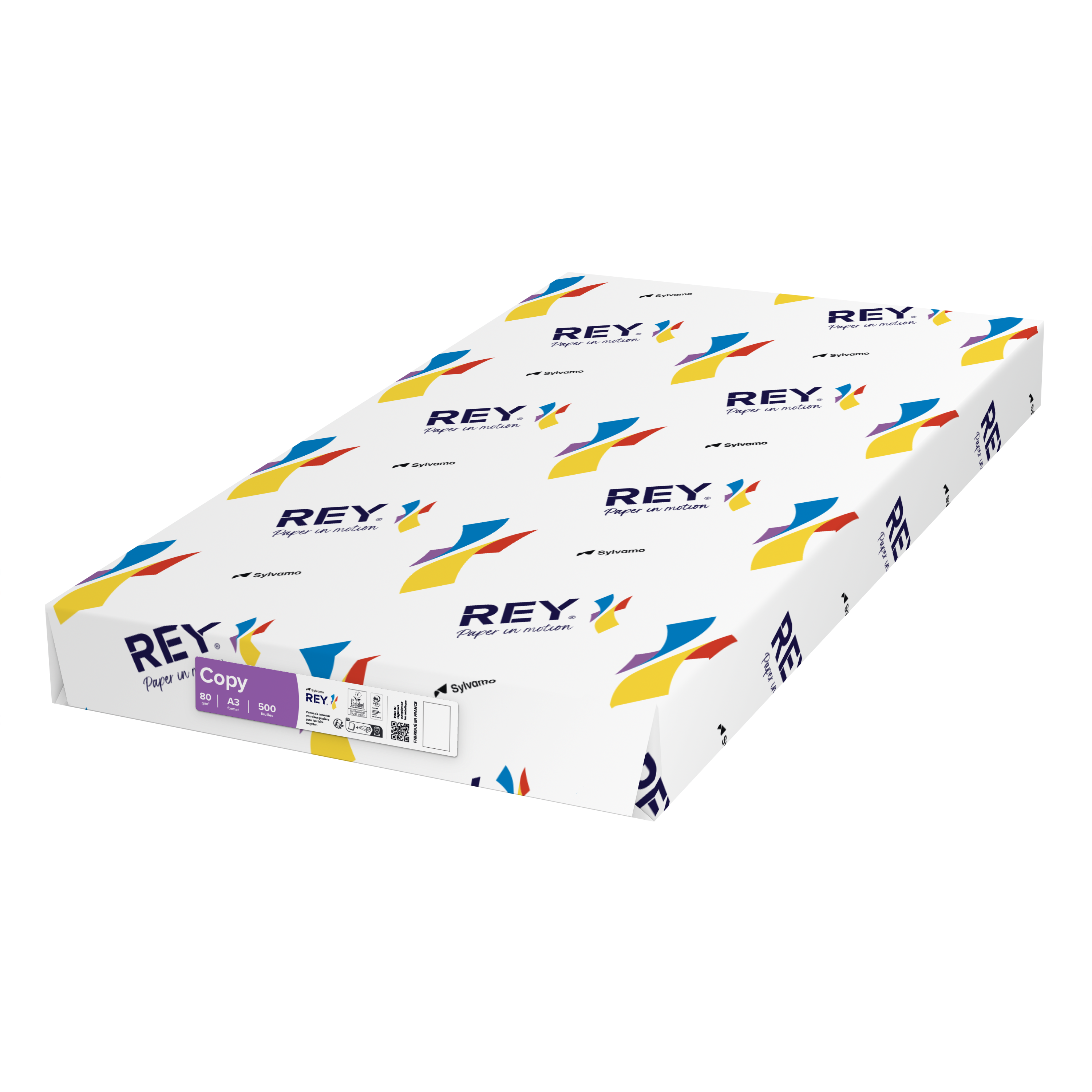Papier blanc éco resp A3 80 g -153 CIE - Rey Copy - palette 108 ramettes - livré sans manutention