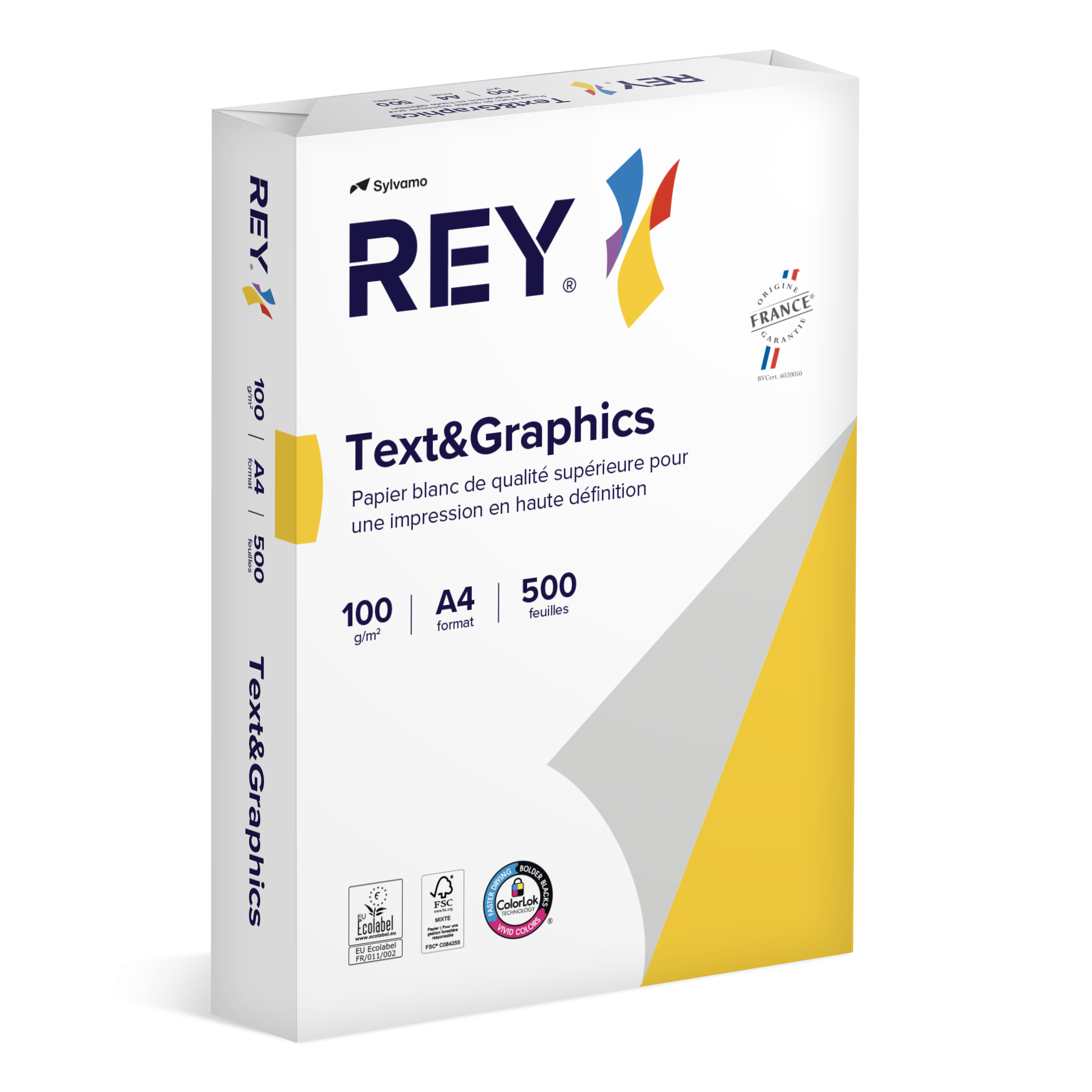 Papier blanc éco resp A4 100 g - 170 CIE - Rey Text et Graphics - palette 240 ramettes - livré avec manutention