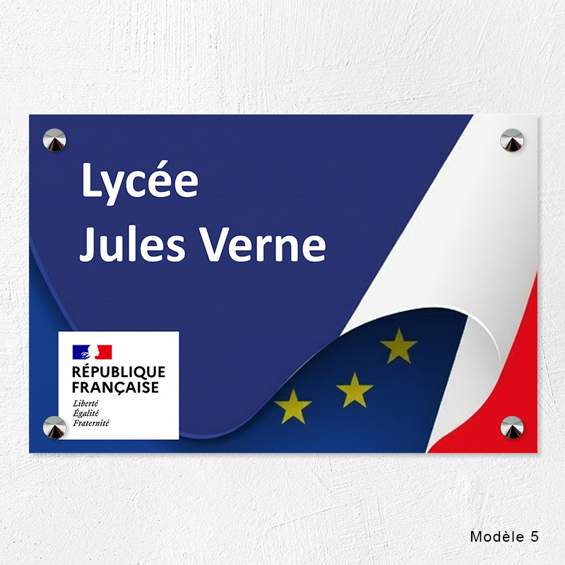 Plaque personnalisée PMMA Greencast logo officiel République française'' - 30 x 20 cm - ép. 3 mm - Impr. UV