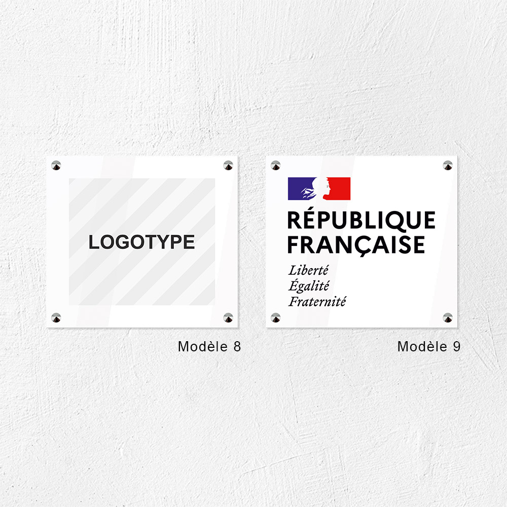 Plaque personnalisée PMMA Greencast logo officiel République française'' - 30 x 20 cm - ép. 3 mm - Impr. UV