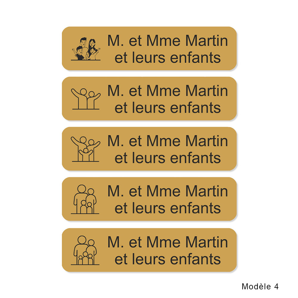 Plaque personnalisée boîte aux lettres Lasermark PVC 10 x 2,5 cm - ép. 1,3 mm - Gravure laser