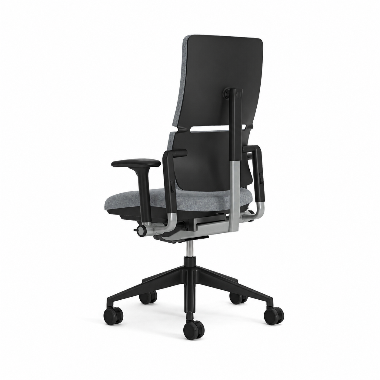 Fauteuil de bureau Please réemployé - tissu - piètement époxy noir - accotoirs 1D - minimum 25 pièces