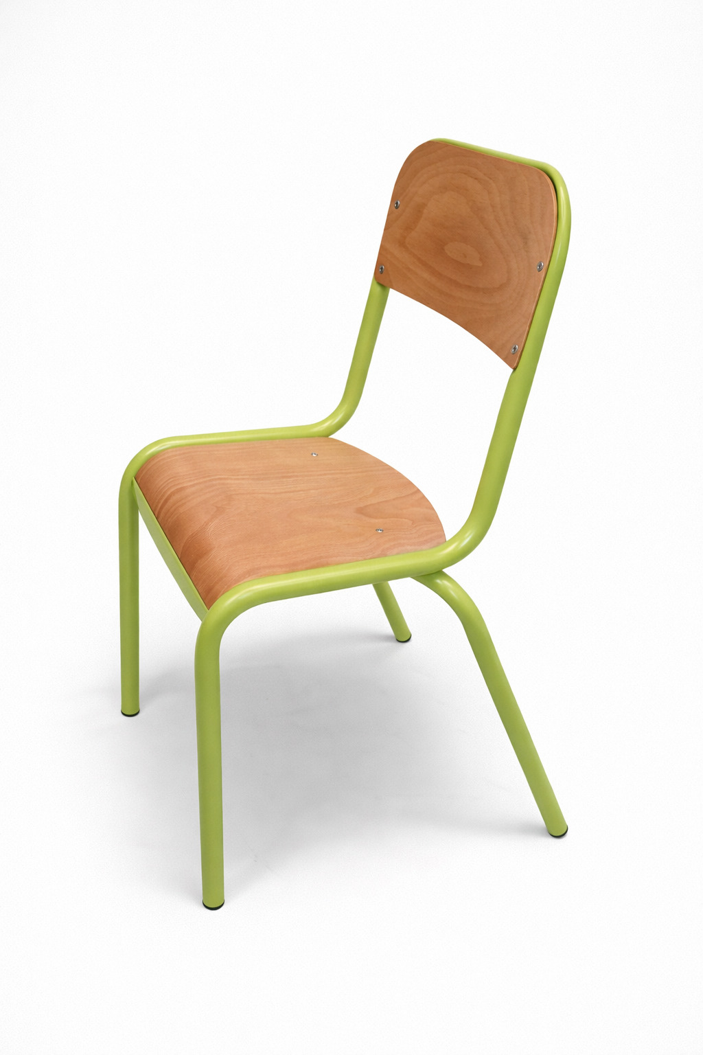 Chaise - mobilier réemployé Taille 4 - piétement vert / jaune - Lot de 24