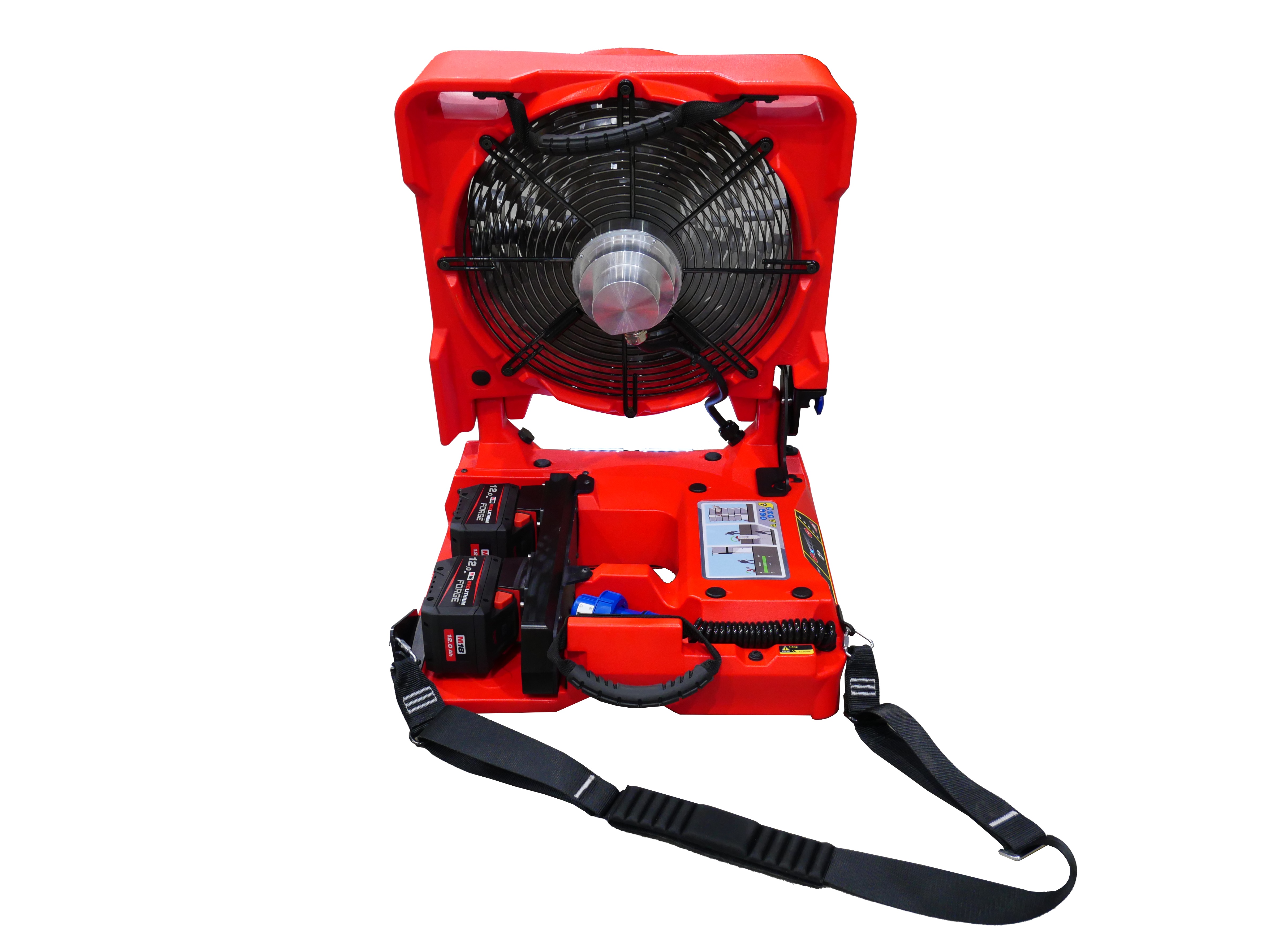 Ventilateur électrique sur batterie Batfan Milwaukee 220V fiche CE - avec chargeur et deux batteries