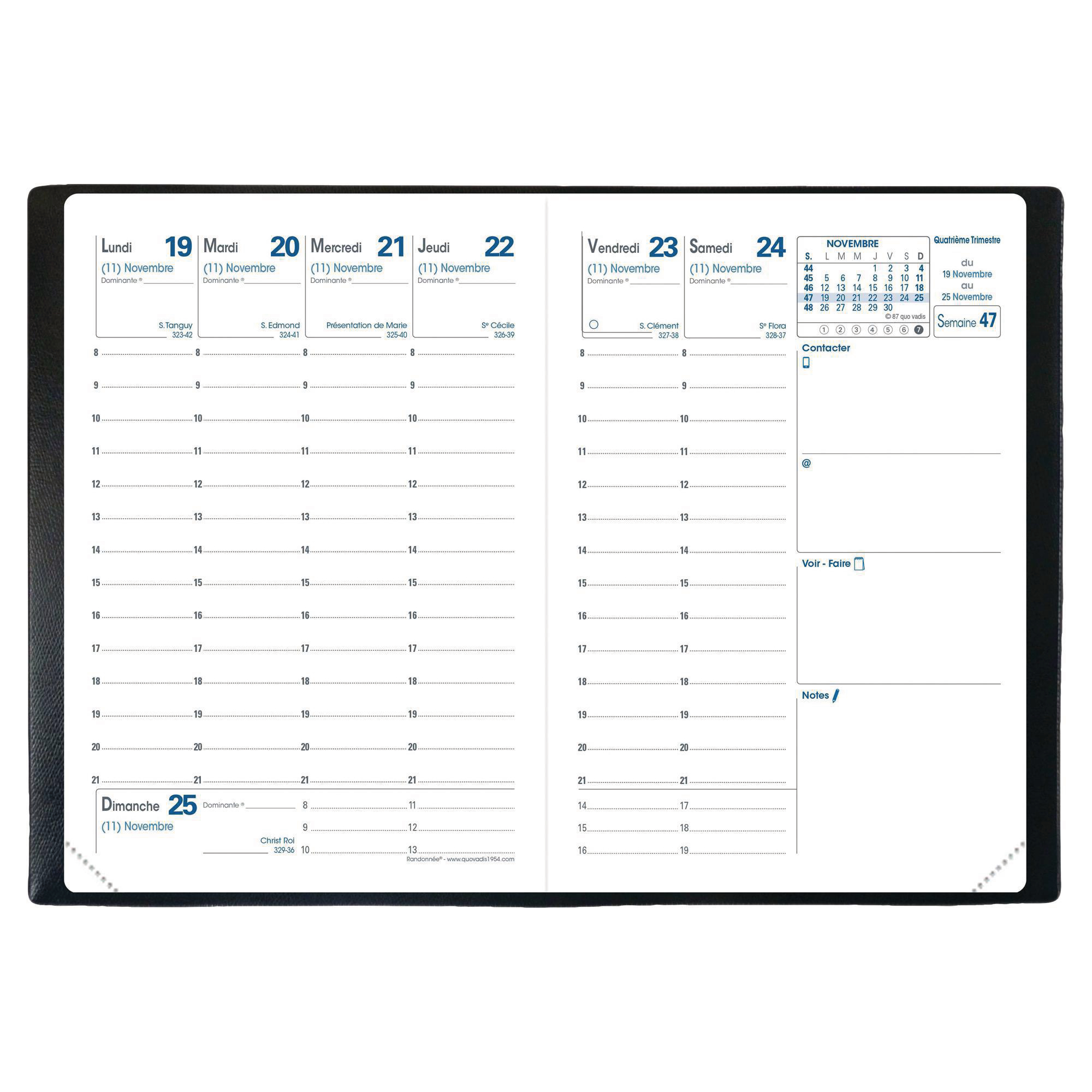 Agenda semainier Randonnée Impala - déc/déc - 9 x 12,5 cm - noir