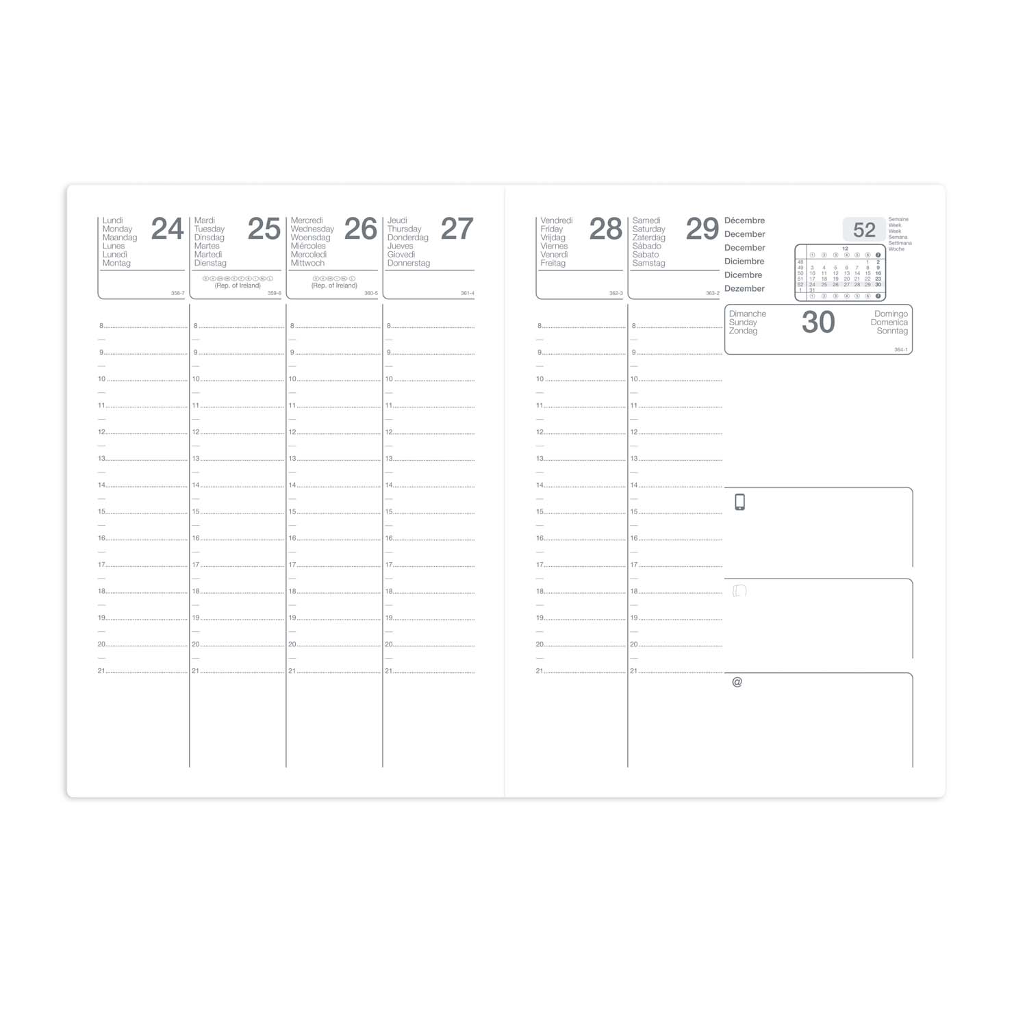 Agenda semainier Scolexdi - alphabétique - août/juill - 10 x 15 cm - noir