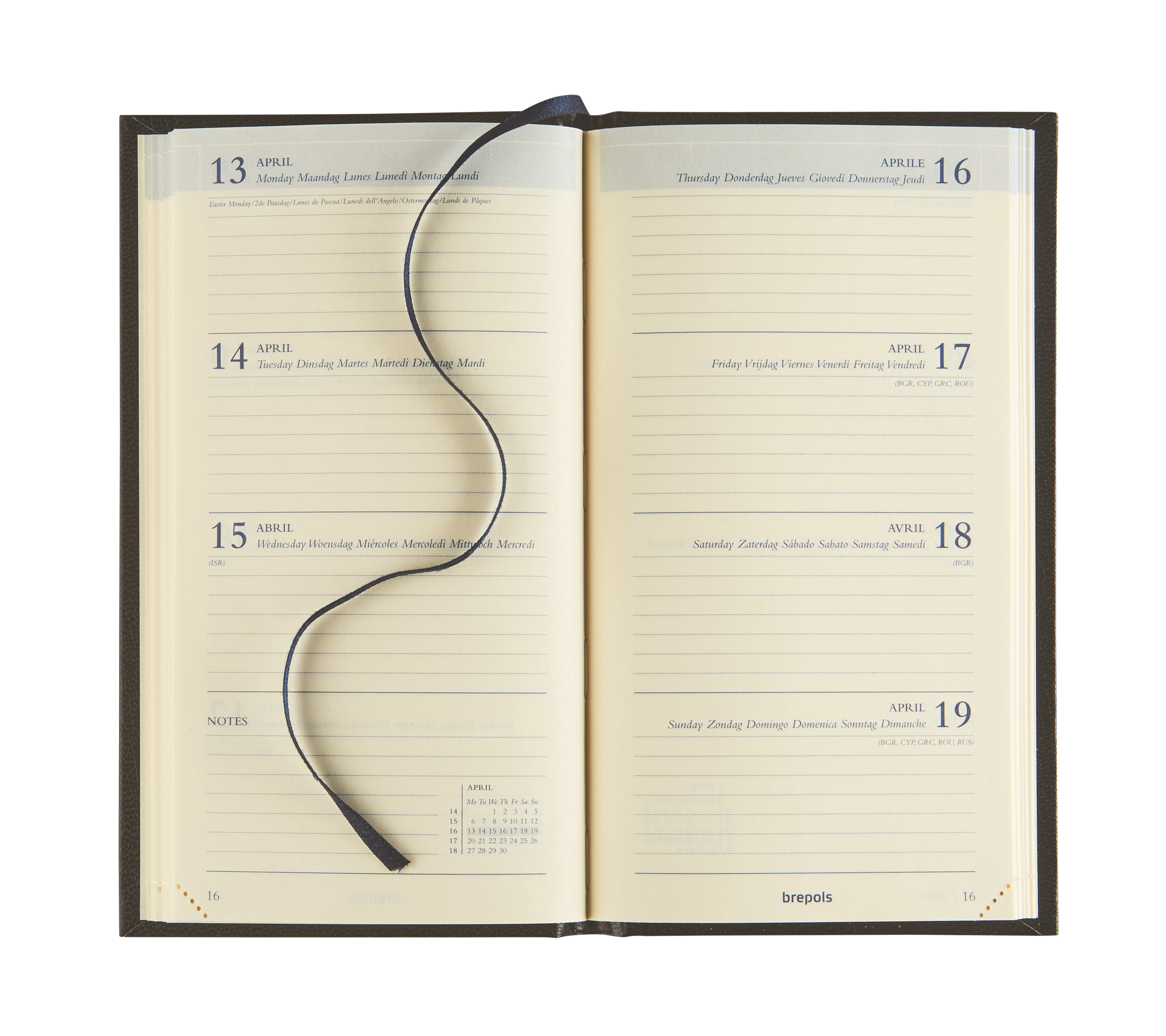 Agenda semainier Brepols Colora Interplan - 16 x 9 cm