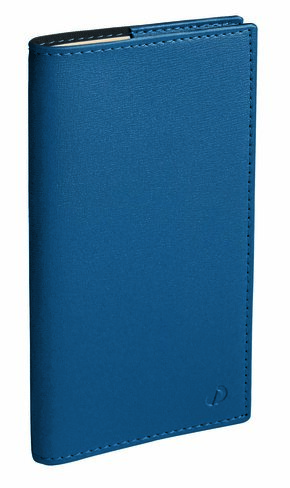Semainier de poche à spirale - format à l'italienne - 8,8 x 17 cm - bleu
