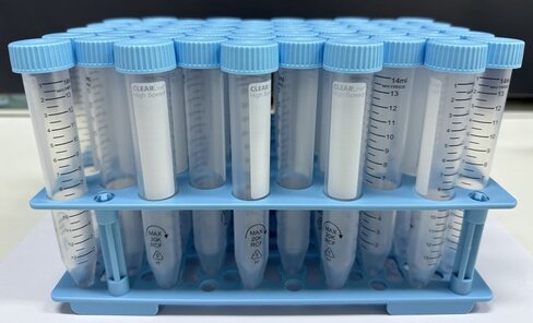 Tube a centrifuger Clearline high speed PP 15ml cap vis stérile portoir/50 x500