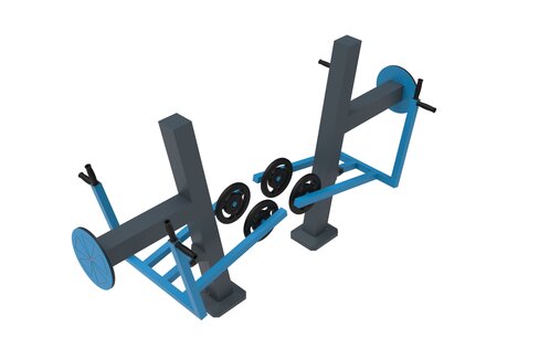 Double presse pectorale fitness extérieur - adapté PMR - déchargé sous abri
