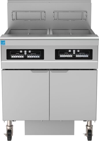 Batterie 2 friteuses gaz haut rendement H55CSC + FOOT PRINT Filtration