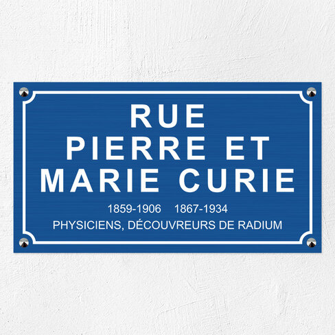 Plaque personnalisée nom de rue Aluminium 45 x 25 cm - ép. 1,5 mm - Gravure laser